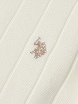 Mens Zip Knit  Polo Shirt Whisper White