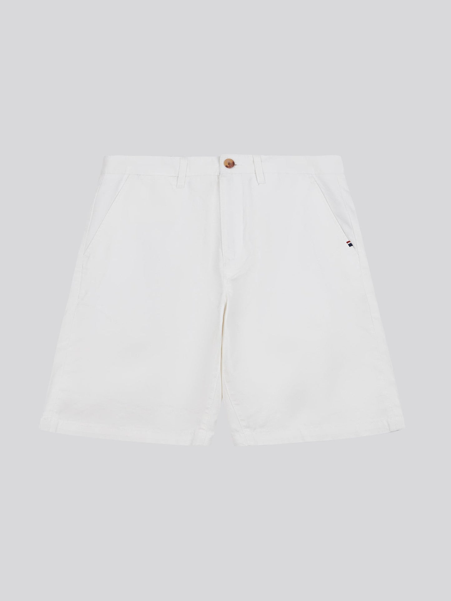 Mens Linen Blend Chino Shorts in Bright White