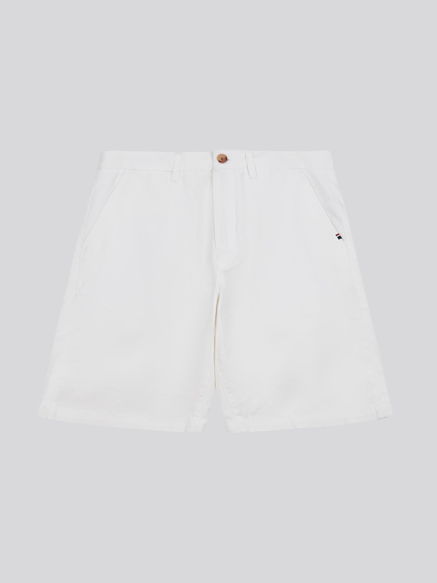 Mens Linen Blend Chino Shorts in Bright White