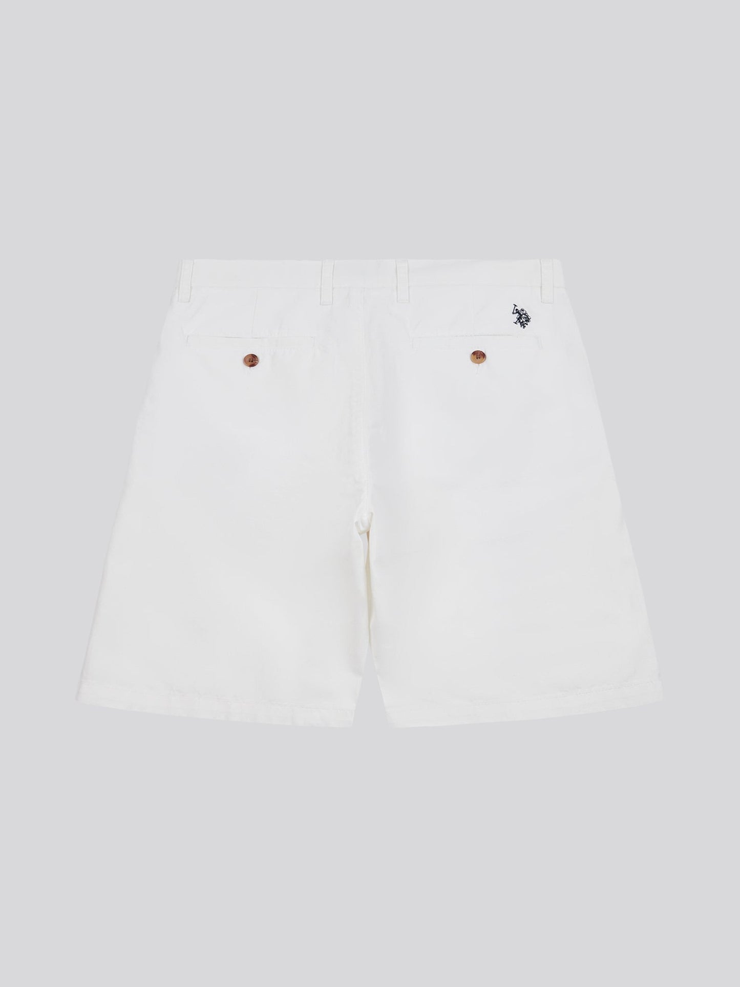 Mens Linen Blend Chino Shorts in Bright White