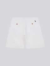 Mens Linen Blend Chino Shorts in Bright White