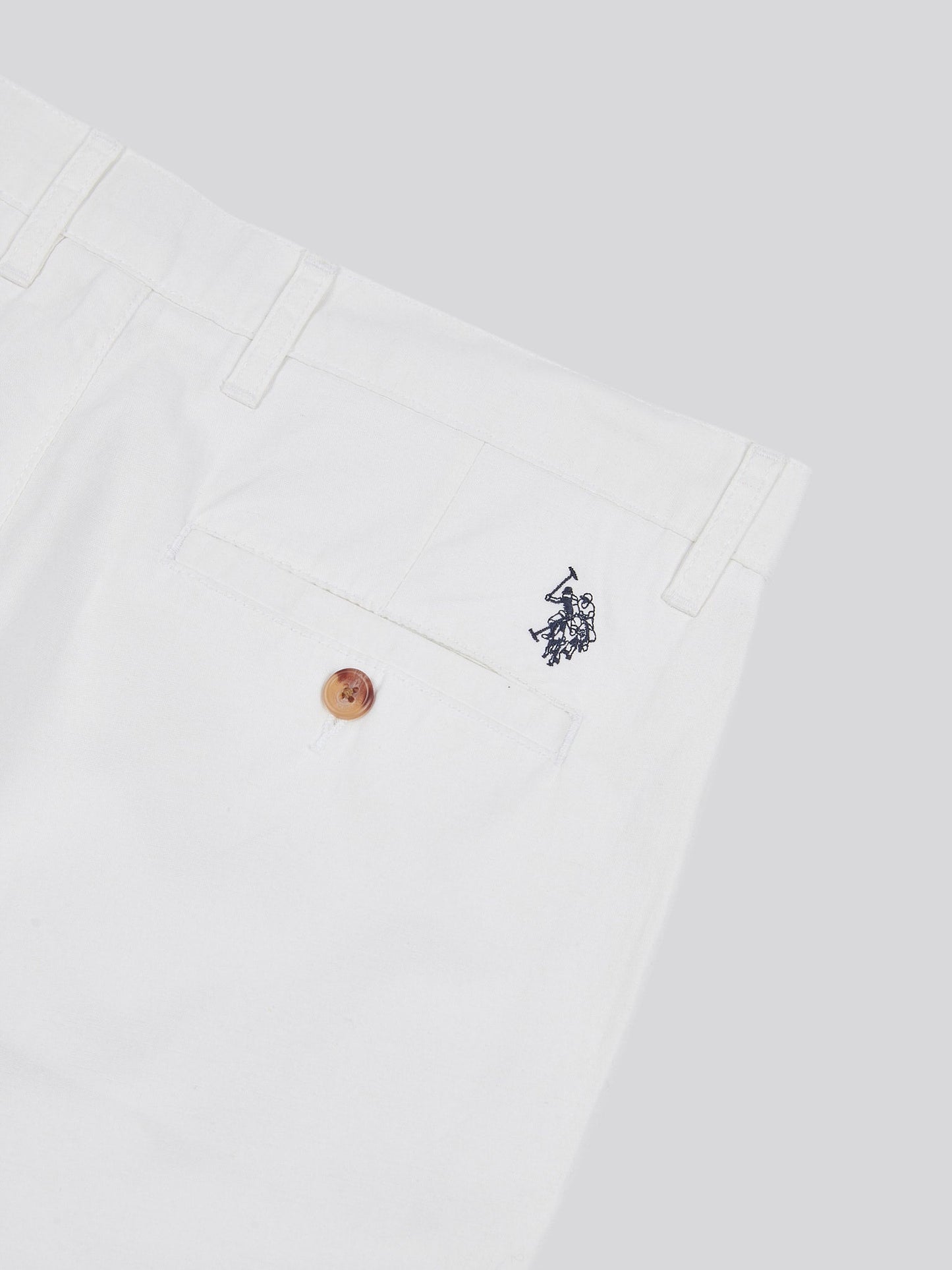 Mens Linen Blend Chino Shorts in Bright White