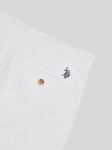 Mens Linen Blend Chino Shorts in Bright White
