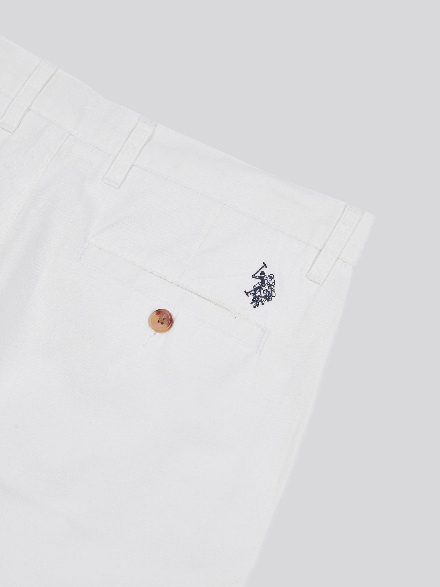 Mens Linen Blend Chino Shorts in Bright White