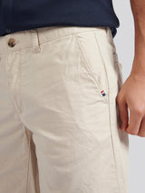 Mens Linen Blend Chino Shorts in French Oak