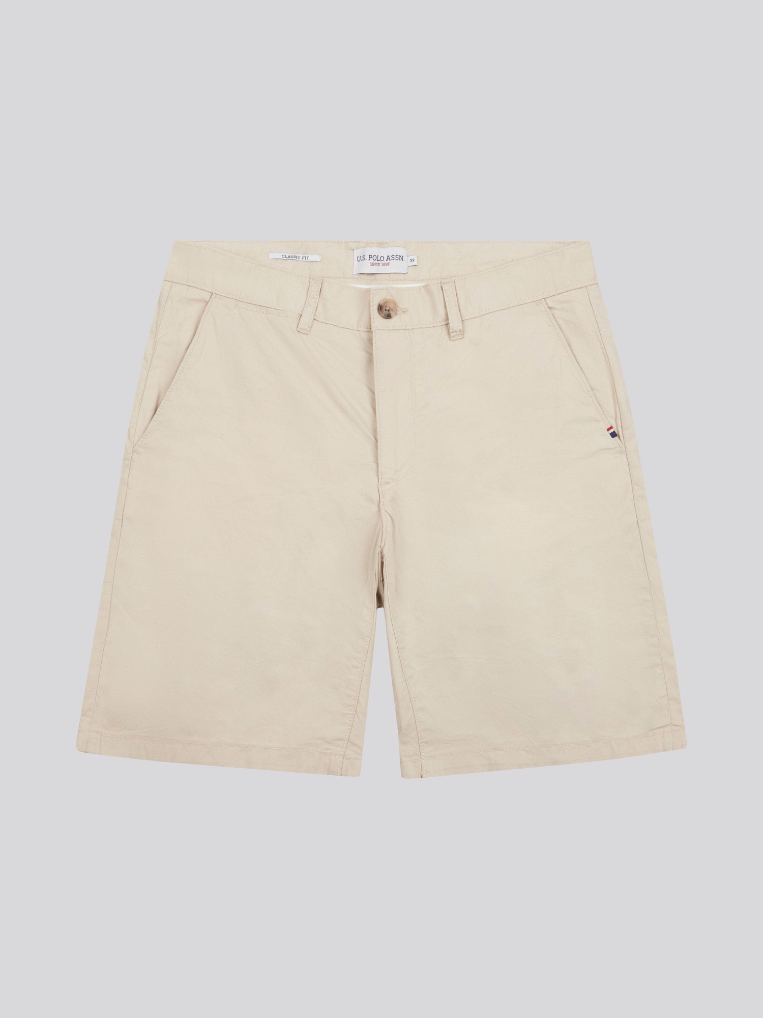 Mens Linen Blend Chino Shorts in French Oak