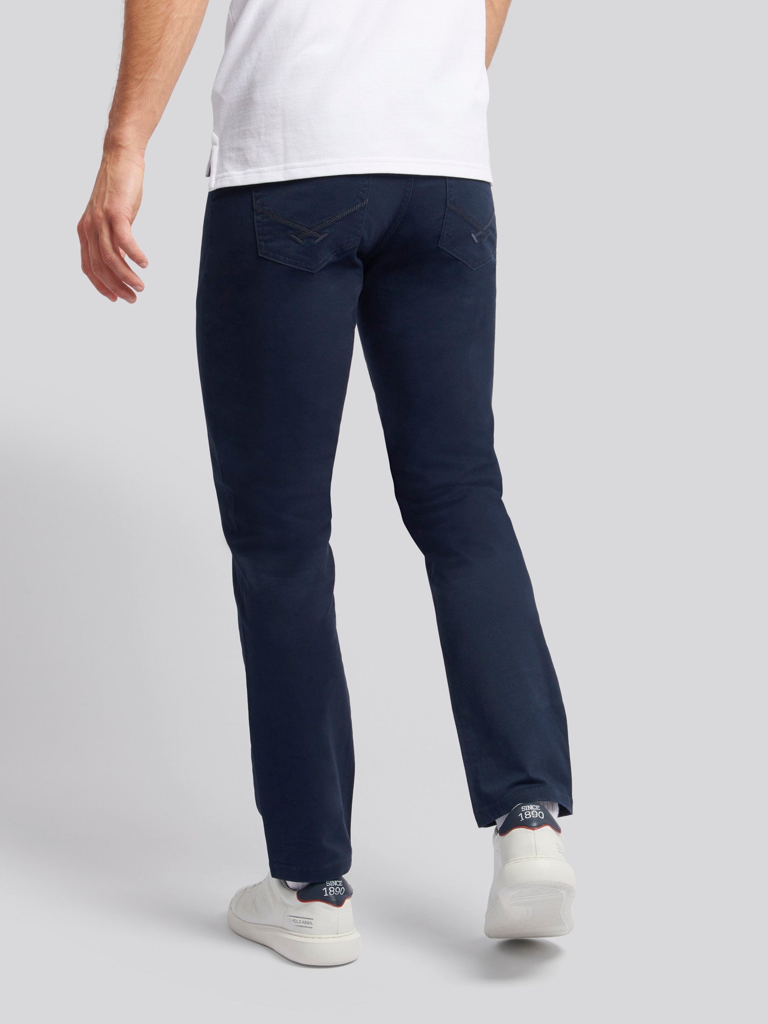 Mens Core 5 Pocket Trouser Dark Sapphire Navy / Haute Red DHM