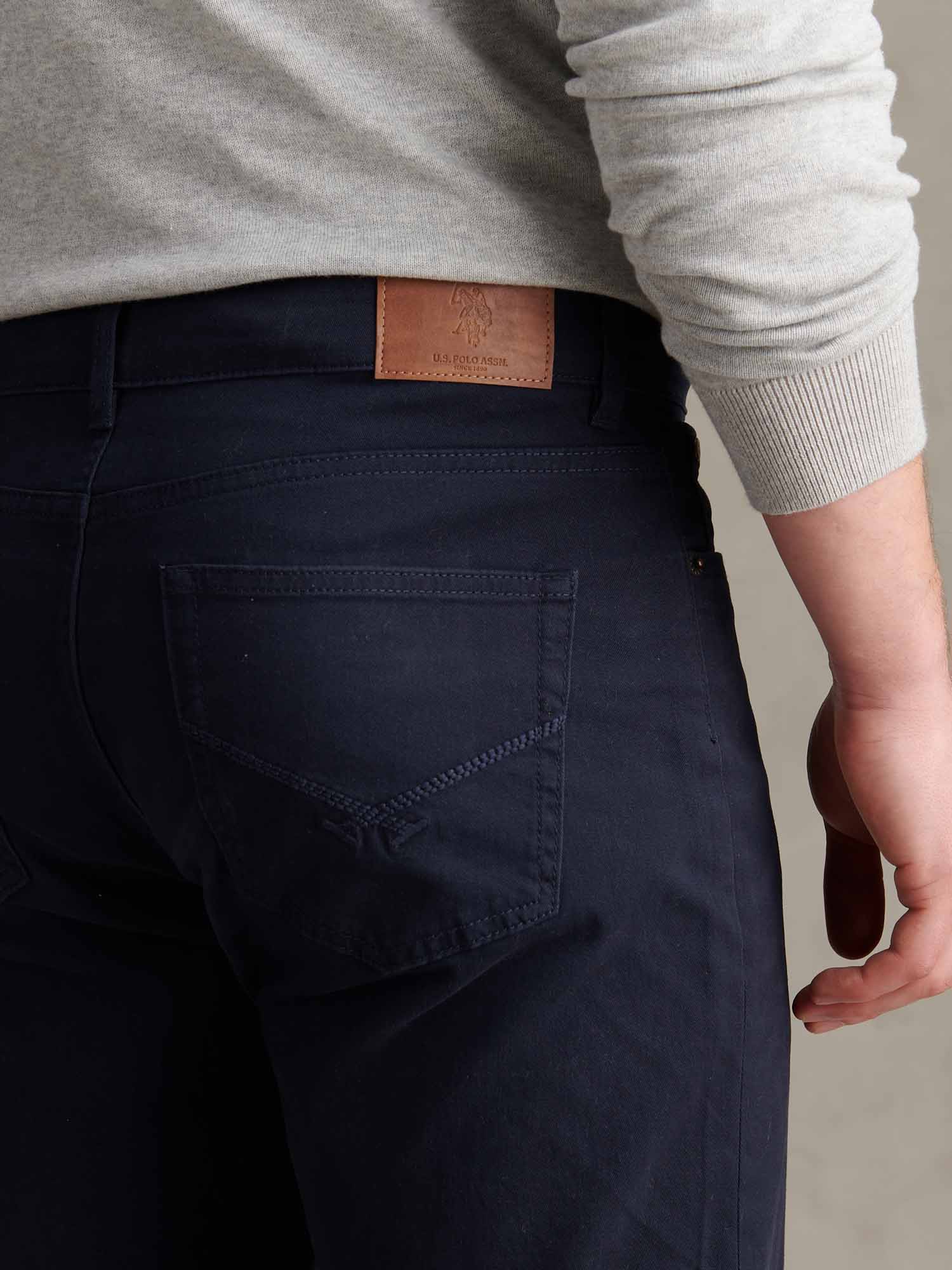 Mens Core 5 Pocket Trouser Dark Sapphire Navy / Haute Red DHM