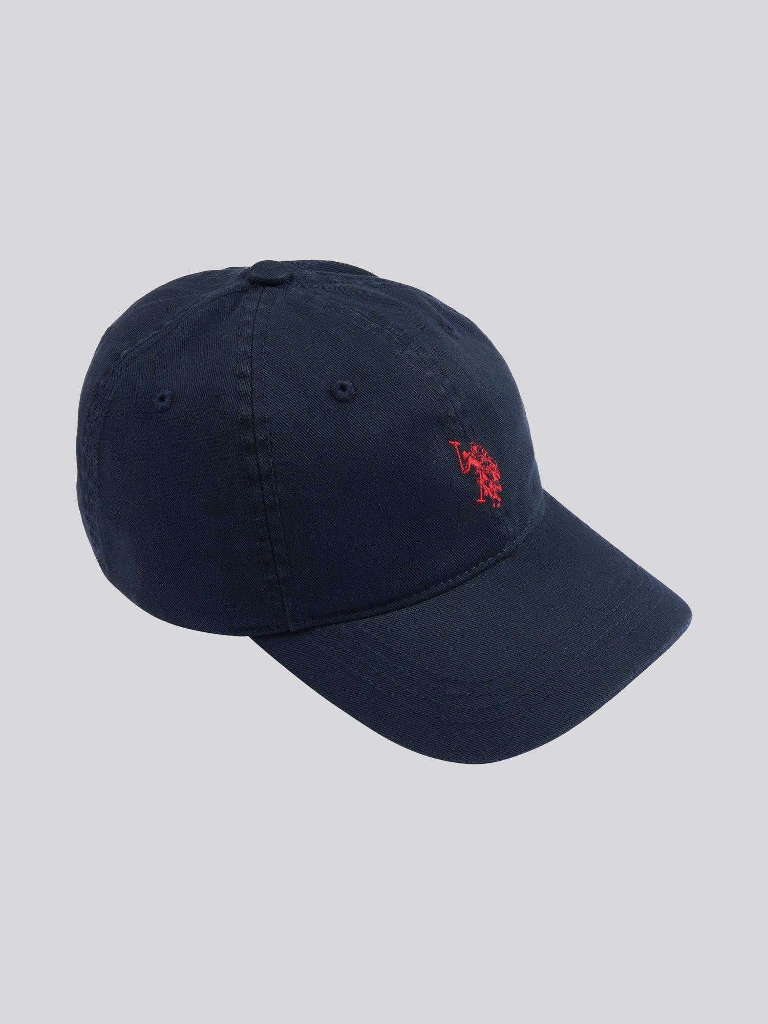 Mens Washed Casual Cap Dark Sapphire Navy / Haute Red DHM