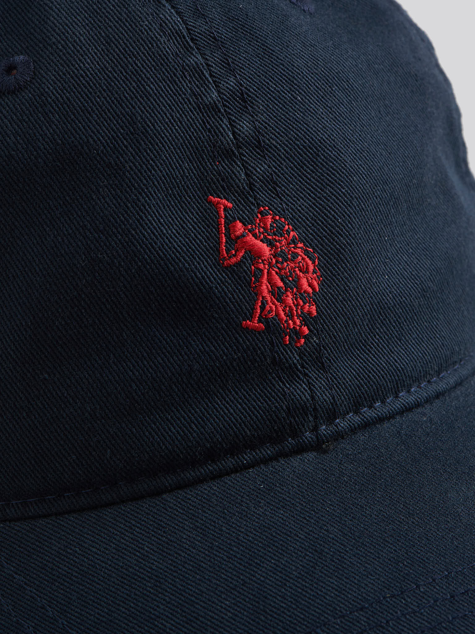 Mens Washed Casual Cap Dark Sapphire Navy / Haute Red DHM