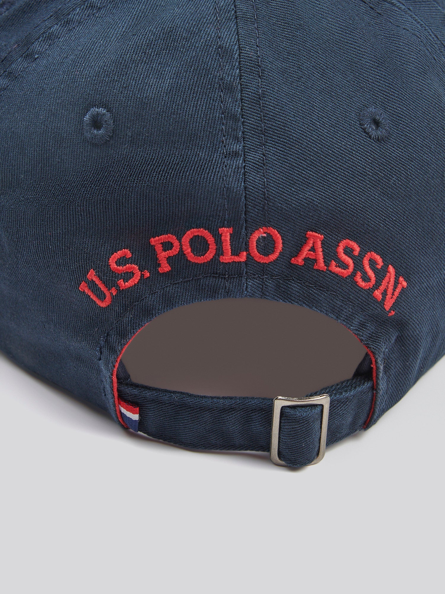 Mens Washed Casual Cap Dark Sapphire Navy / Haute Red DHM