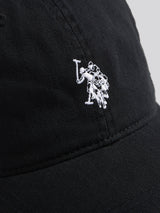 Mens Washed Casual Cap Black Bright White DHM