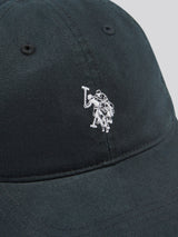 Mens Washed Casual Cap Black Bright White DHM