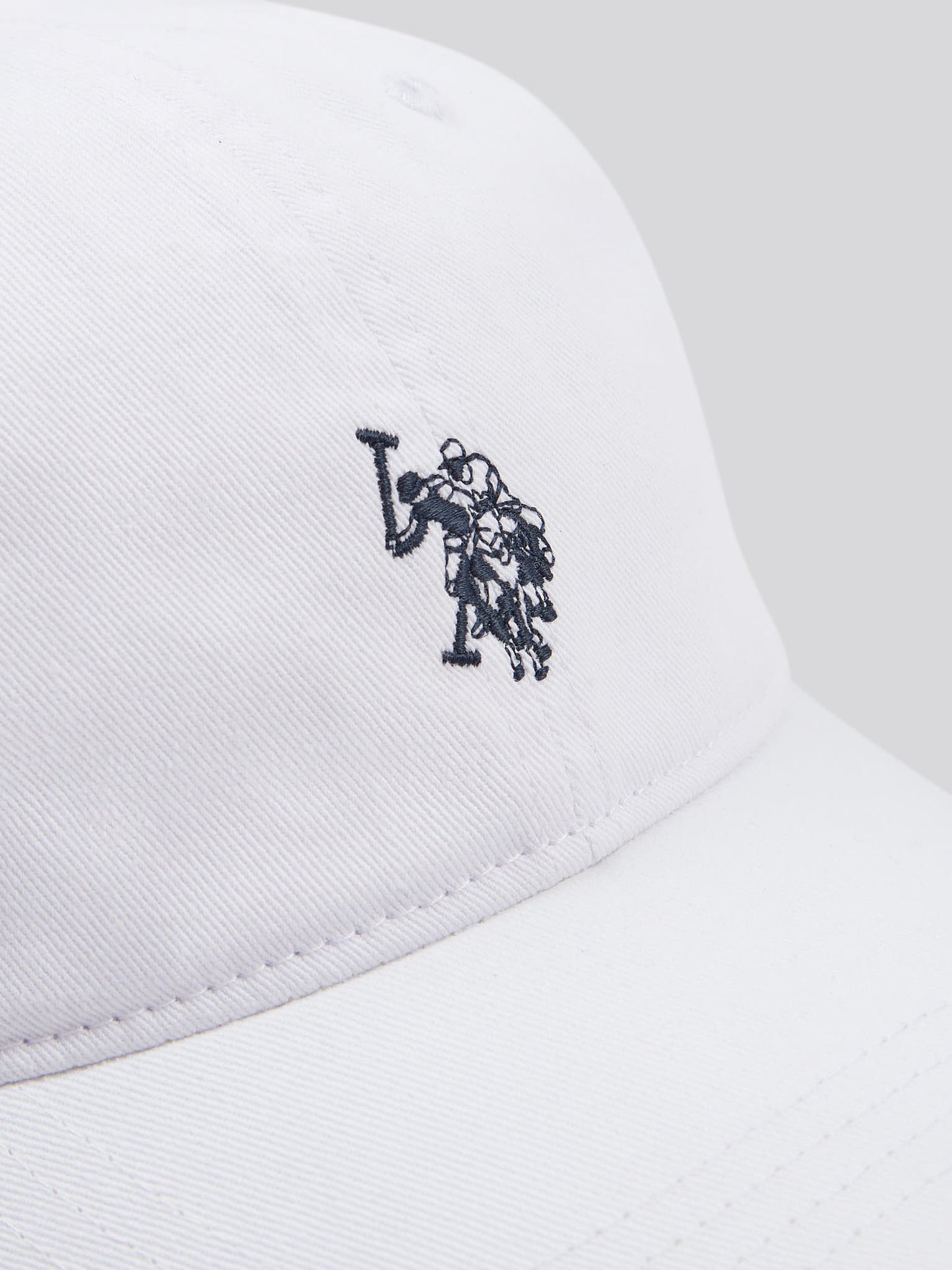Mens Washed Casual Cap White / Dark Sapphire Navy DHM