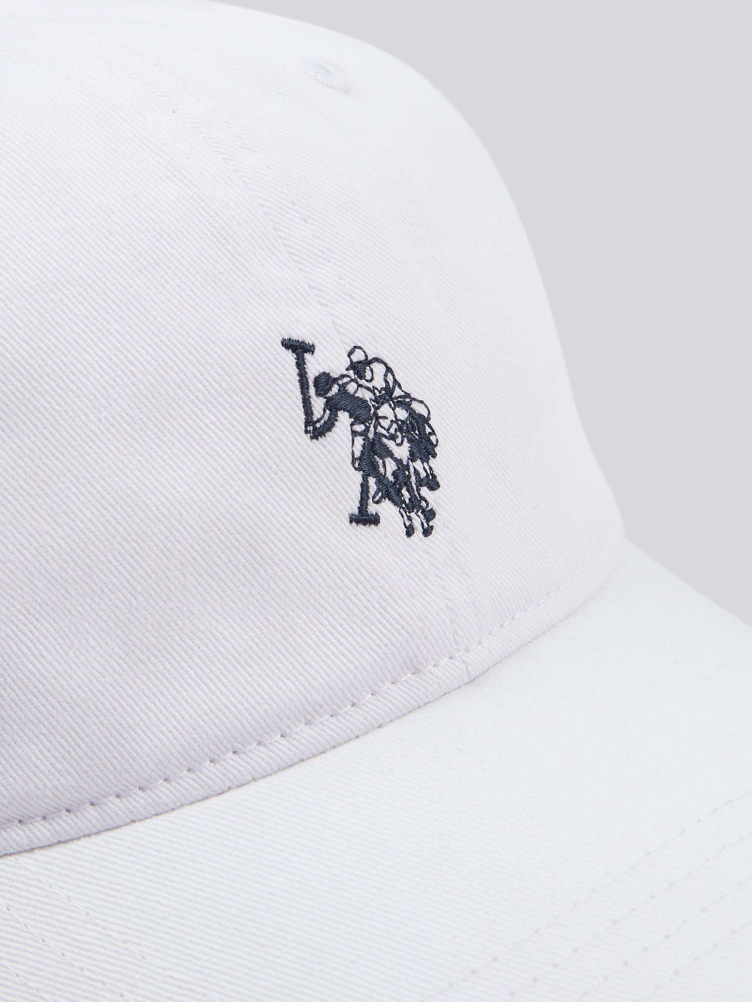 Mens Washed Casual Cap White / Dark Sapphire Navy DHM