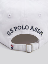 Mens Washed Casual Cap White / Dark Sapphire Navy DHM