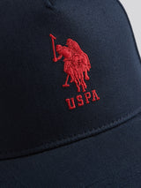 Mens Player 3 Baseball Cap Dark Sapphire Navy / Haute Red DHM