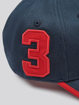 Mens Player 3 Baseball Cap Dark Sapphire Navy / Haute Red DHM