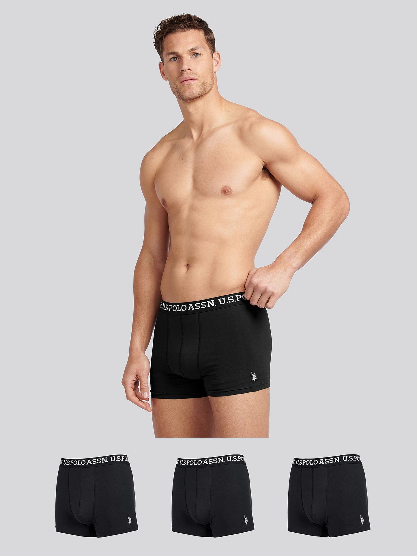 Mens 3 Pack Boxer Shorts Black