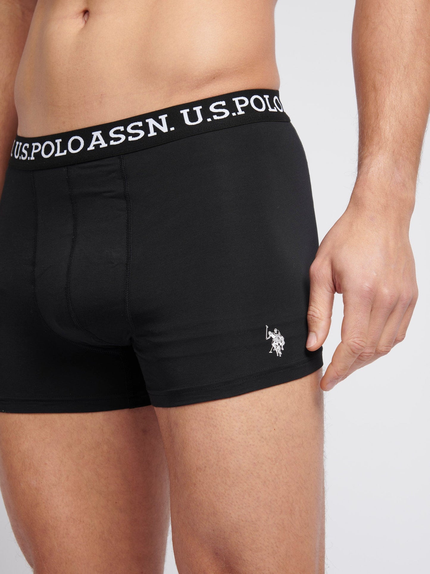Mens 3 Pack Boxer Shorts Black Bright White DHM