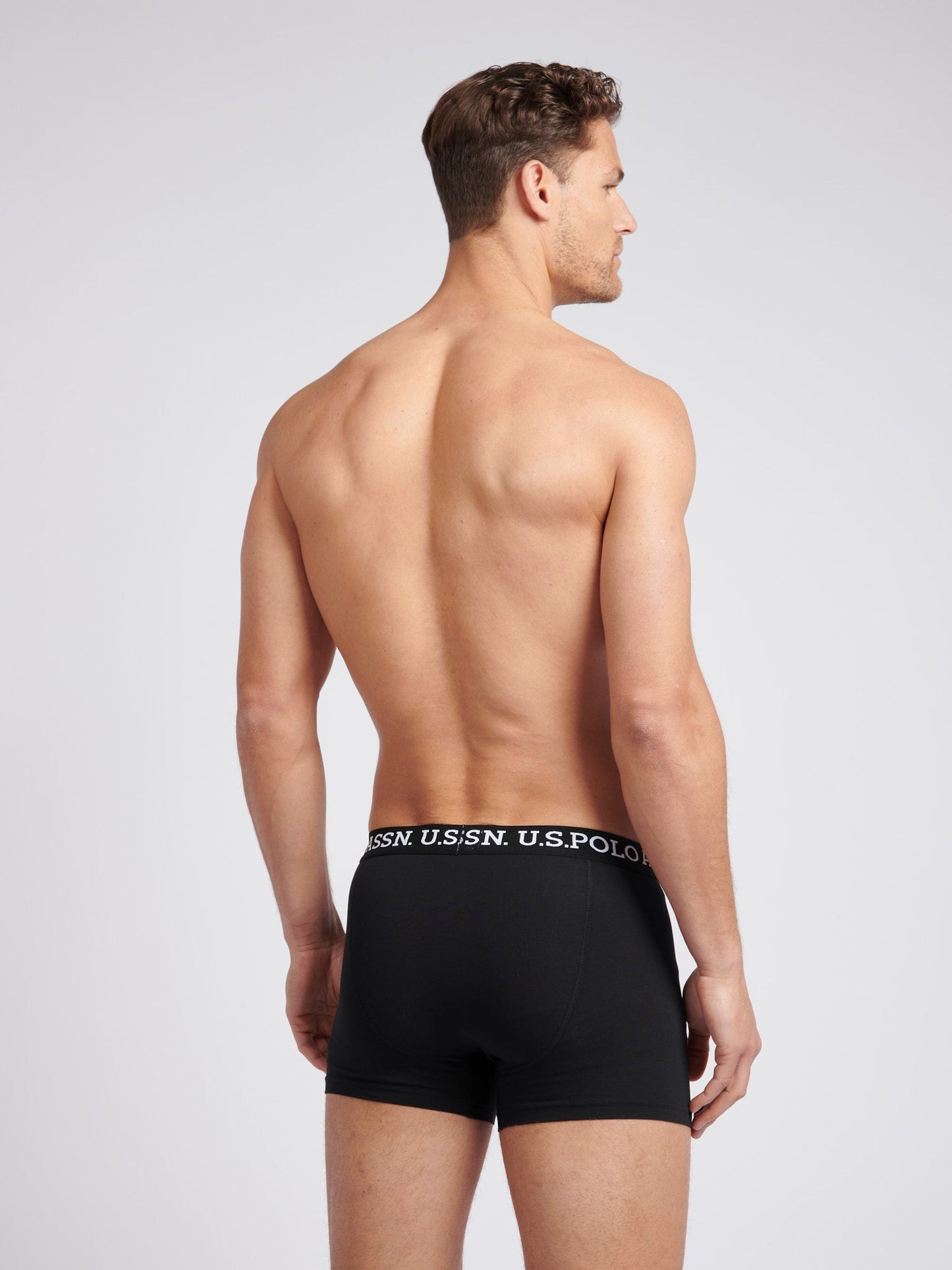 Mens 3 Pack Boxer Shorts Black Bright White DHM