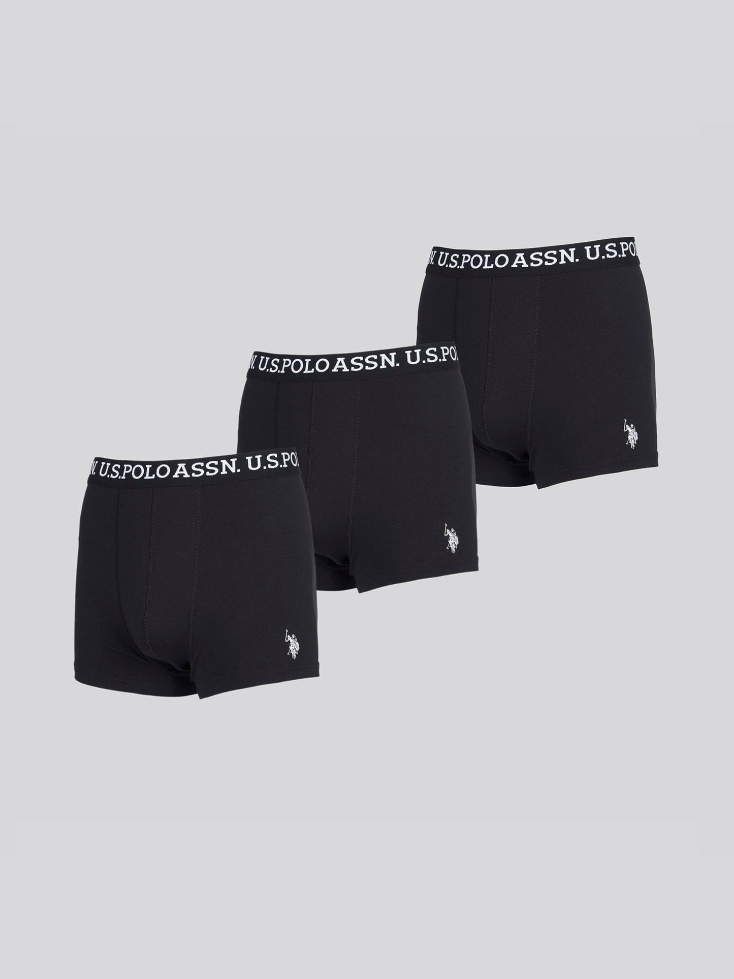 Mens 3 Pack Boxer Shorts Black Bright White DHM