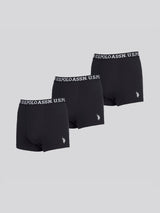 Mens 3 Pack Boxer Shorts Black Bright White DHM