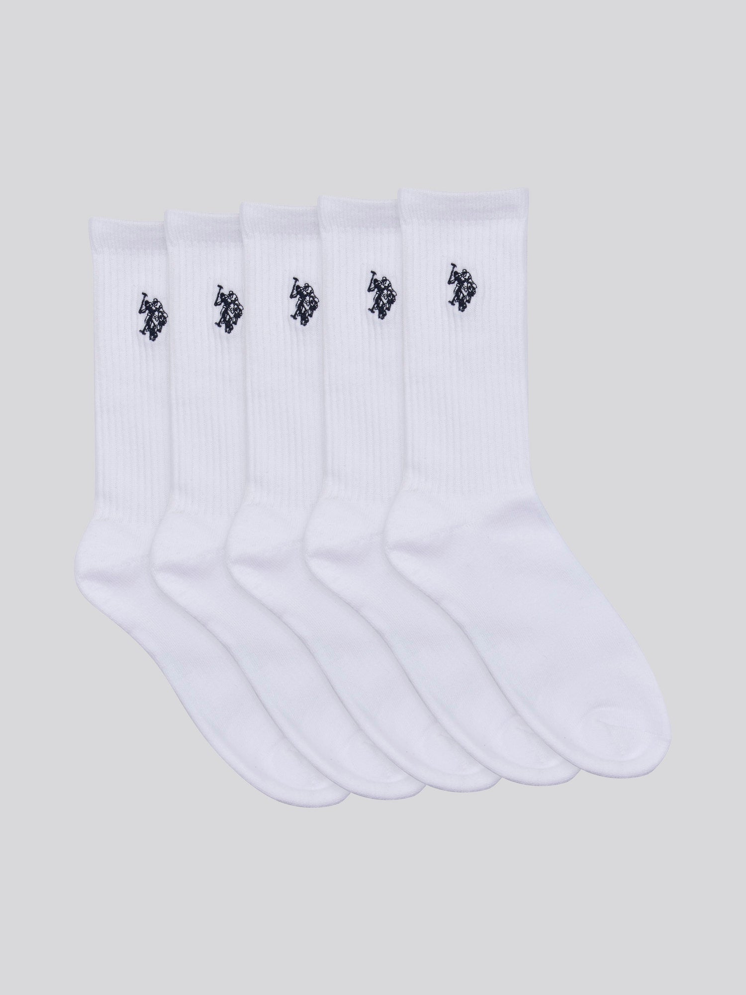 Mens Five Pack Classic Sports Socks in Bright White