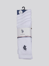 Mens Five Pack Classic Sports Socks in Bright White