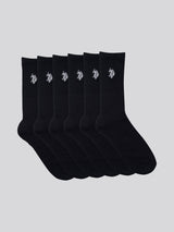 Mens Five Pack Classic Sports Socks in Black