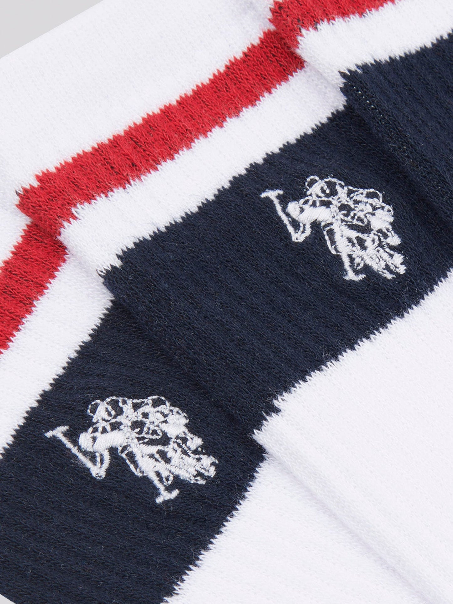 Mens 3 Pack Brand Stripe Socks Bright White