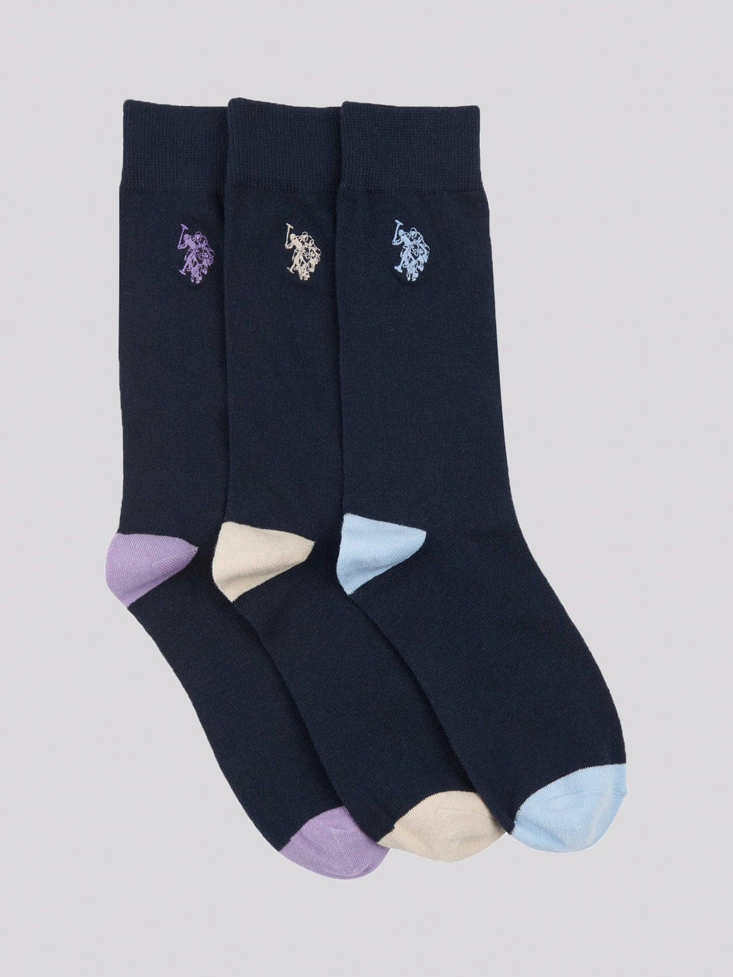 Mens Three Pack Smart Socks in Dark Sapphire Navy