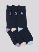 Mens Three Pack Smart Socks in Dark Sapphire Navy