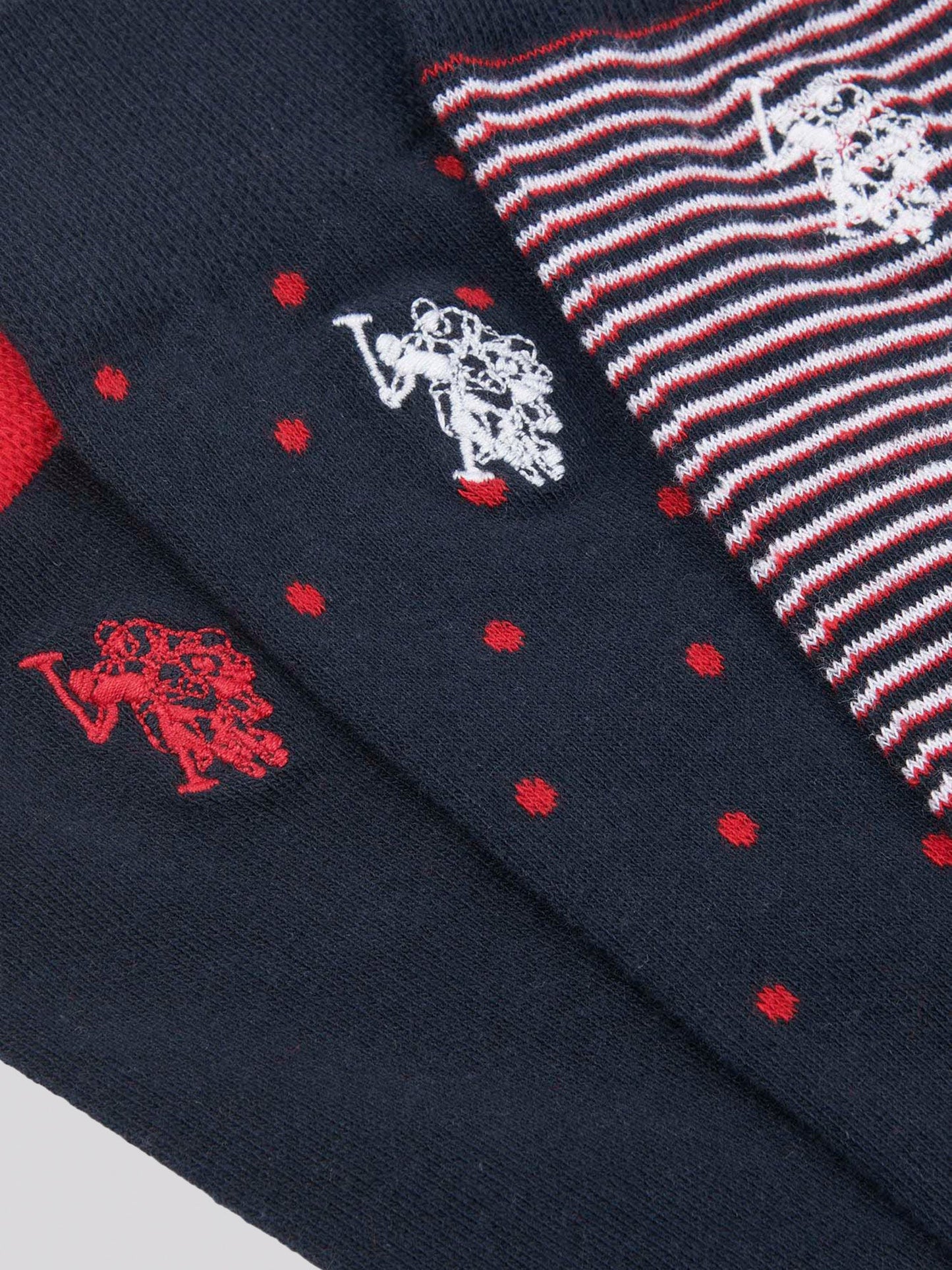 Mens Three Pack Branded Smart Socks in Dark Sapphire Navy