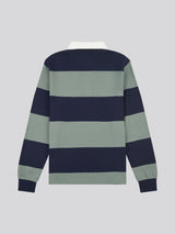 Mens Textured Stripe Rugby in Dark Sapphire Navy