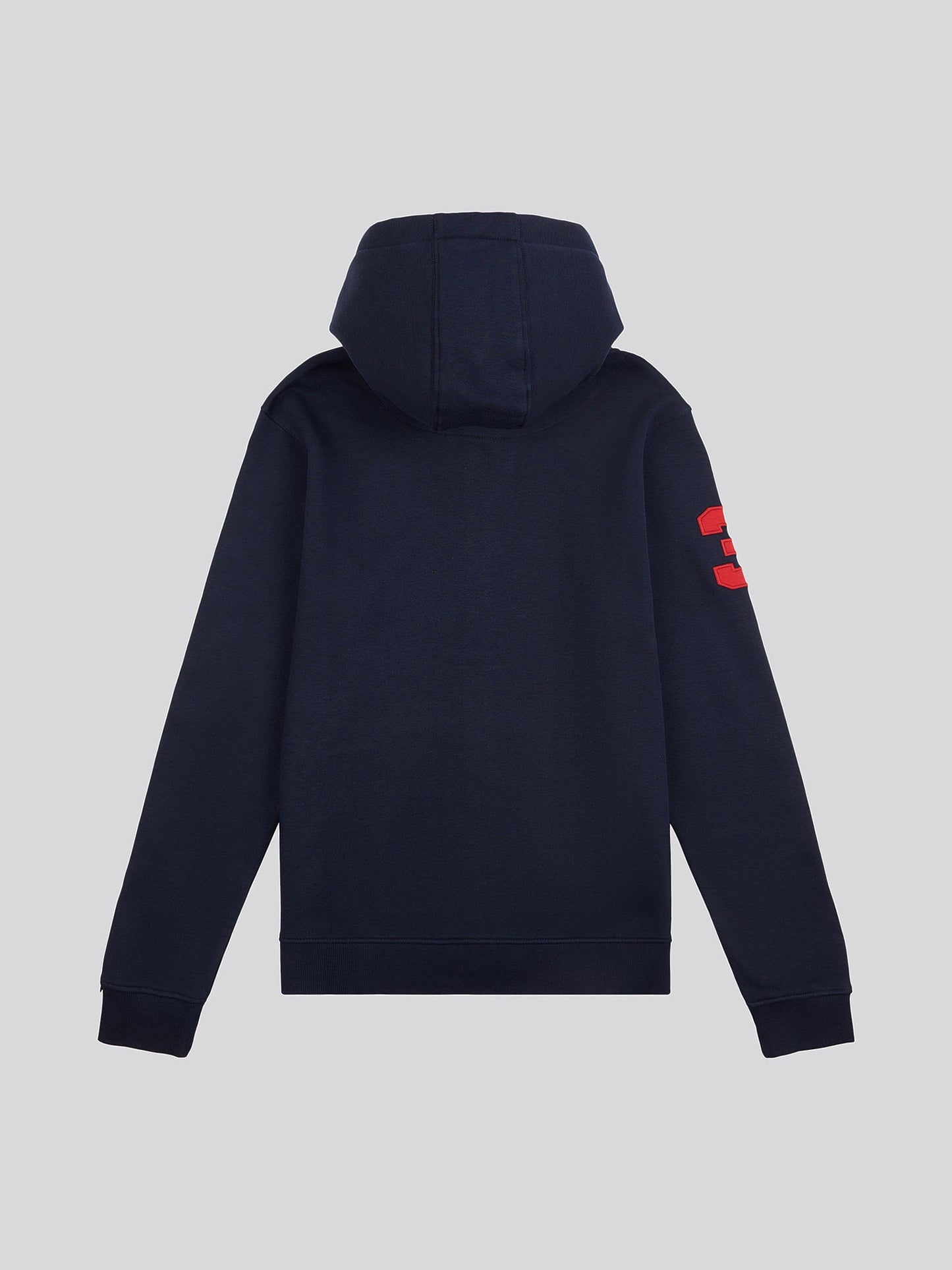 Mens Classic Fit Player 3 Zip Hoodie in Dark Sapphire Navy / Haute Red DHM