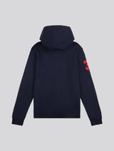 Mens Classic Fit Player 3 Zip Hoodie in Dark Sapphire Navy / Haute Red DHM
