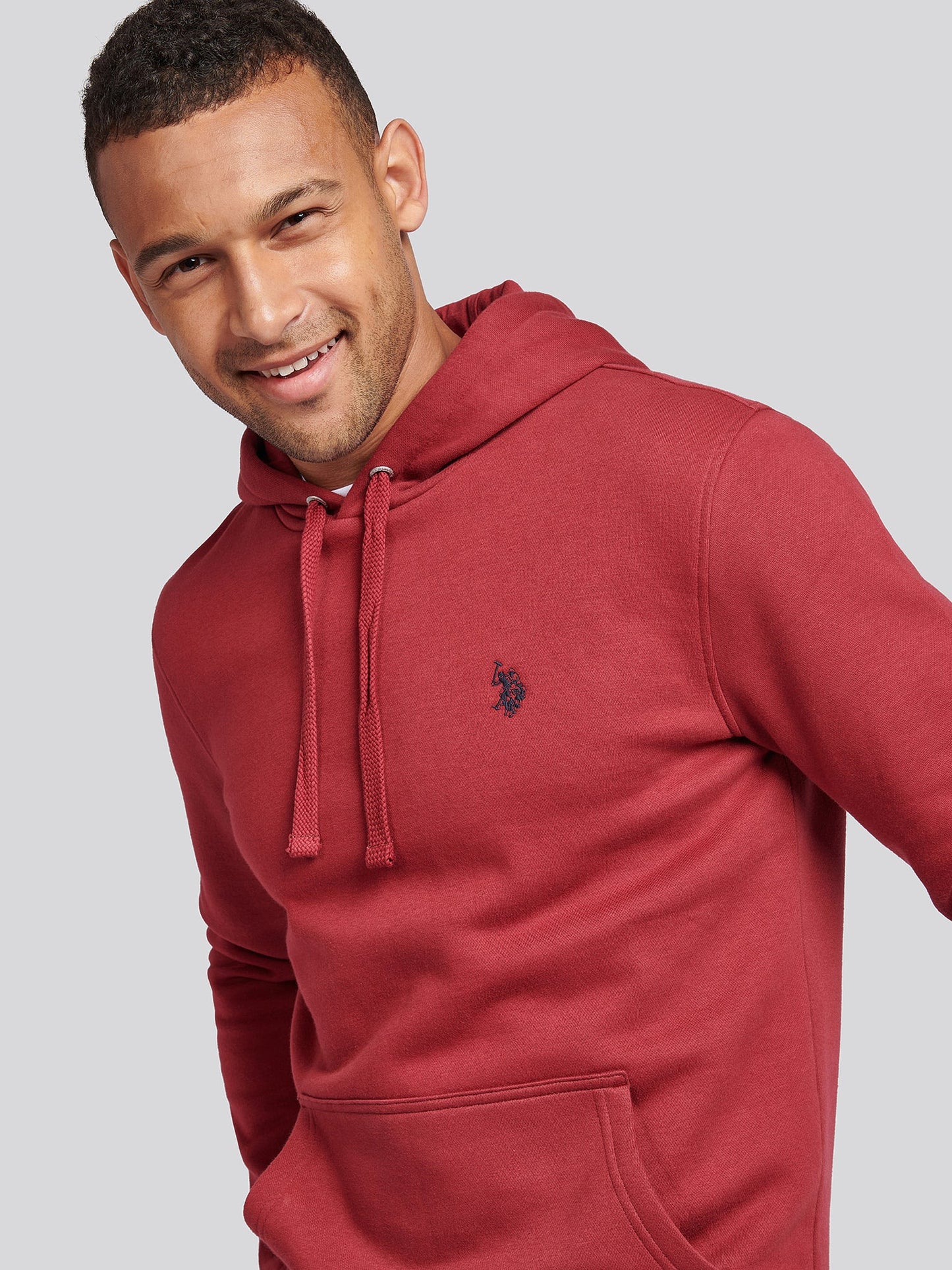 Mens Double Horsemen Hoodie in Tibetan Red