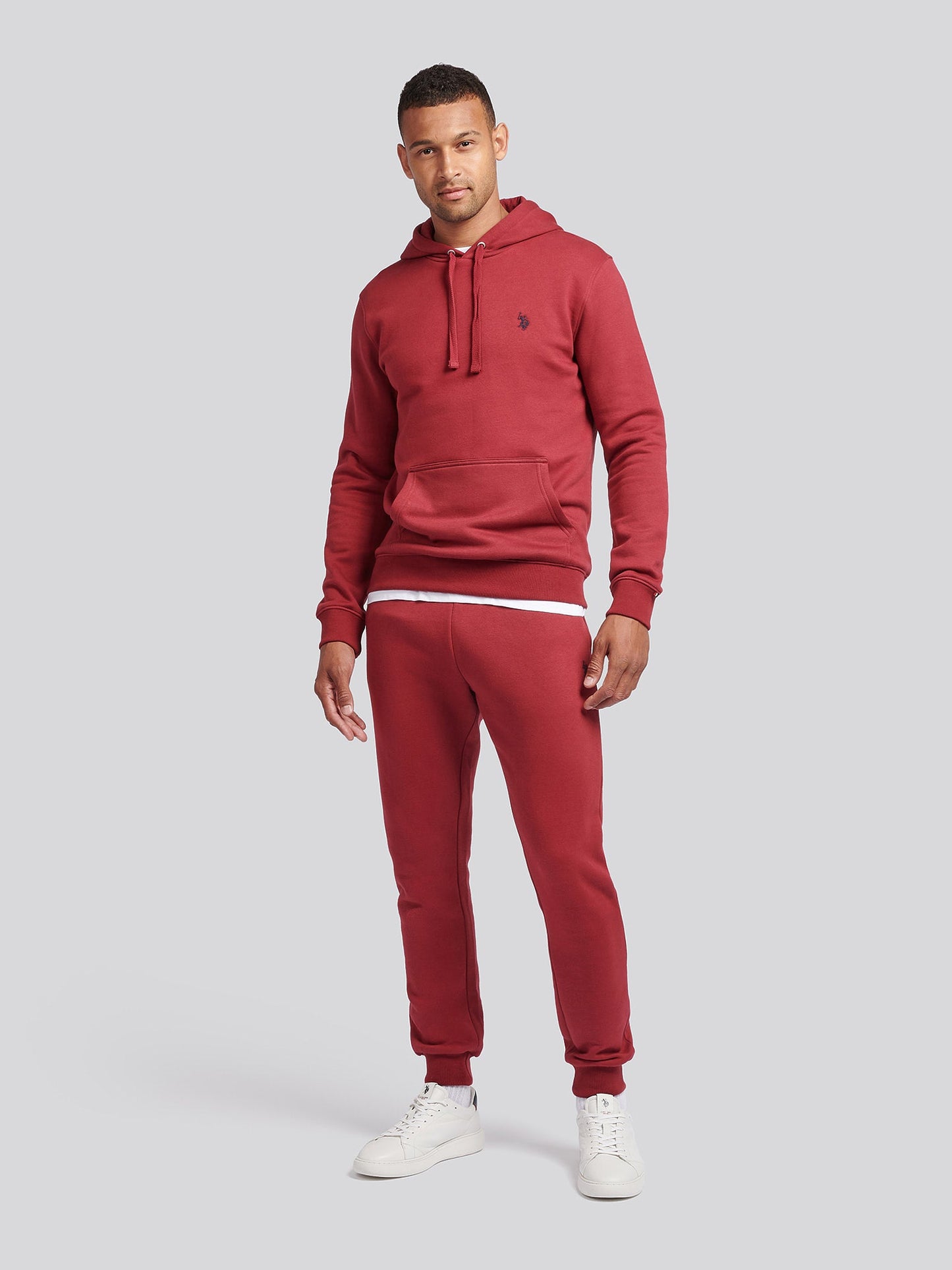 Mens Double Horsemen Hoodie in Tibetan Red