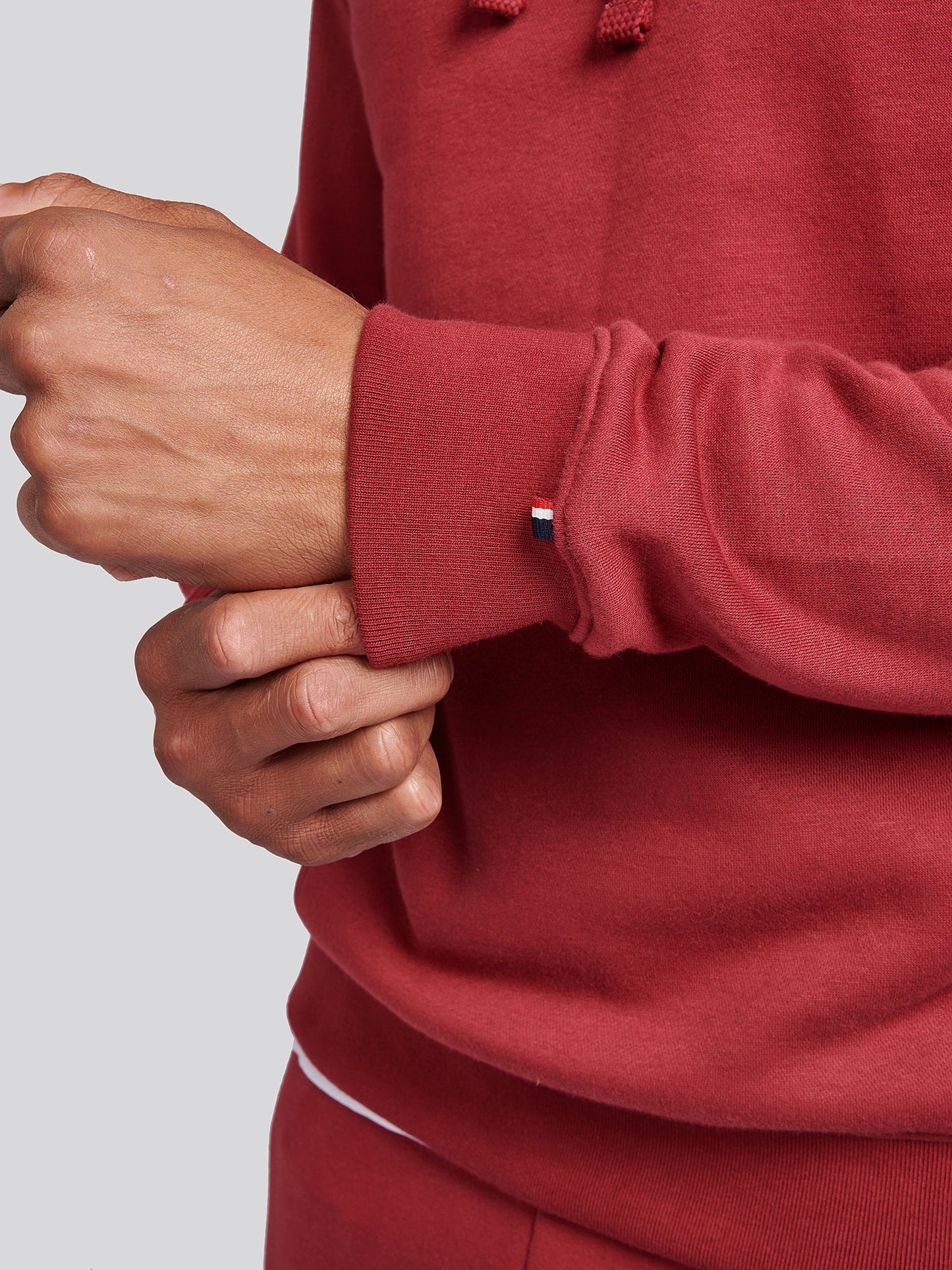 Mens Double Horsemen Hoodie in Tibetan Red