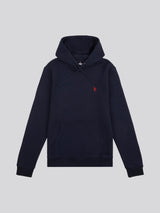 Mens Double Horsemen Hoodie in Dark Sapphire Navy / Haute Red DHM
