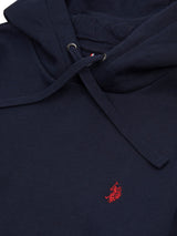 Mens Double Horsemen Hoodie in Dark Sapphire Navy / Haute Red DHM