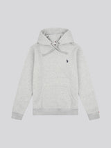 Mens Double Horsemen Hoodie in Mid Grey Marl