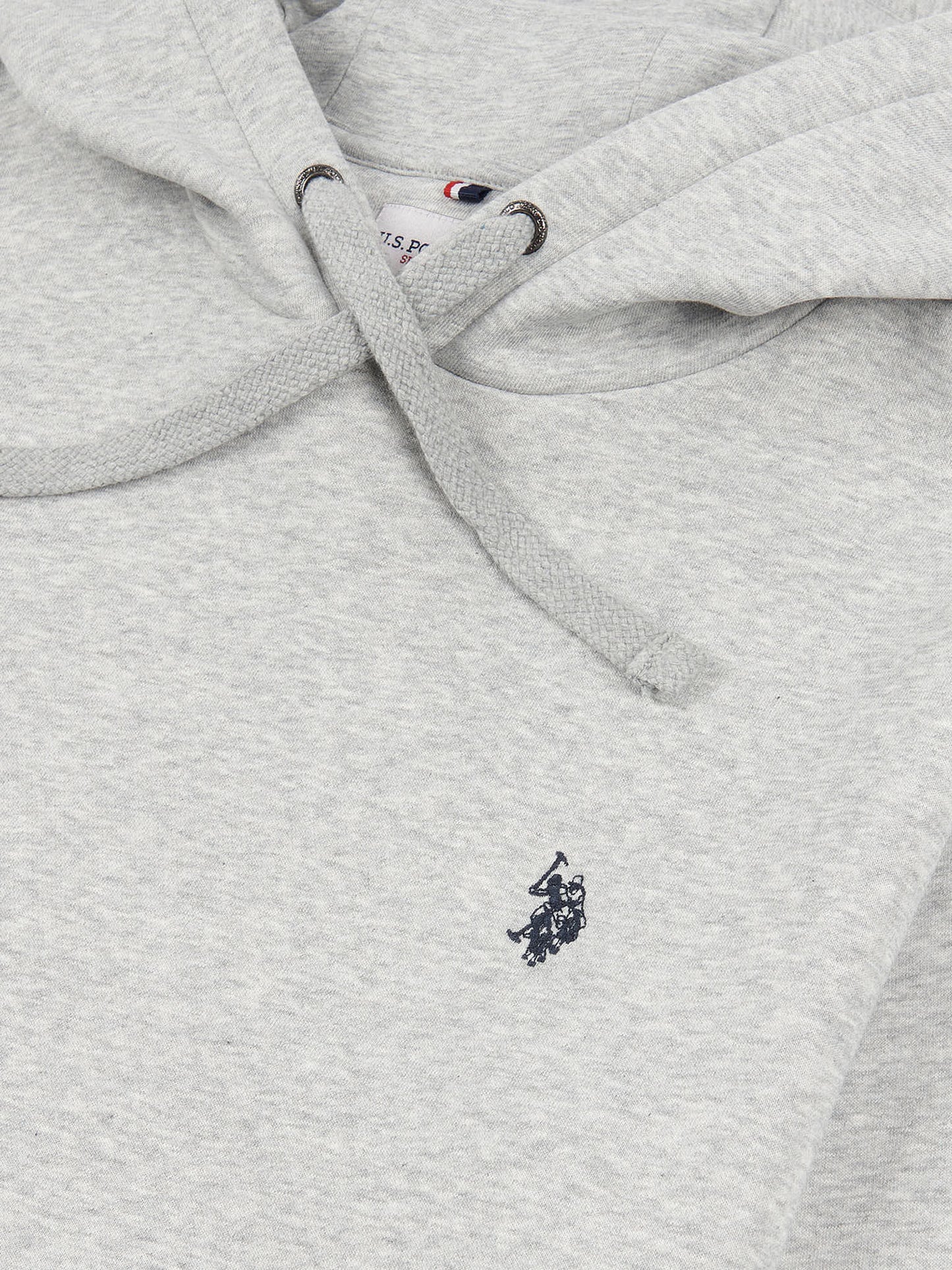 Mens Double Horsemen Hoodie in Mid Grey Marl
