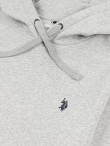 Mens Double Horsemen Hoodie in Mid Grey Marl
