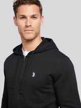 Mens Double Horsemen Zip Hoodie in Black Bright White DHM