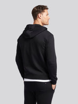 Mens Double Horsemen Zip Hoodie in Black Bright White DHM