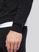 Mens Double Horsemen Zip Hoodie in Black Bright White DHM
