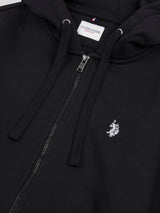 Mens Double Horsemen Zip Hoodie in Black Bright White DHM