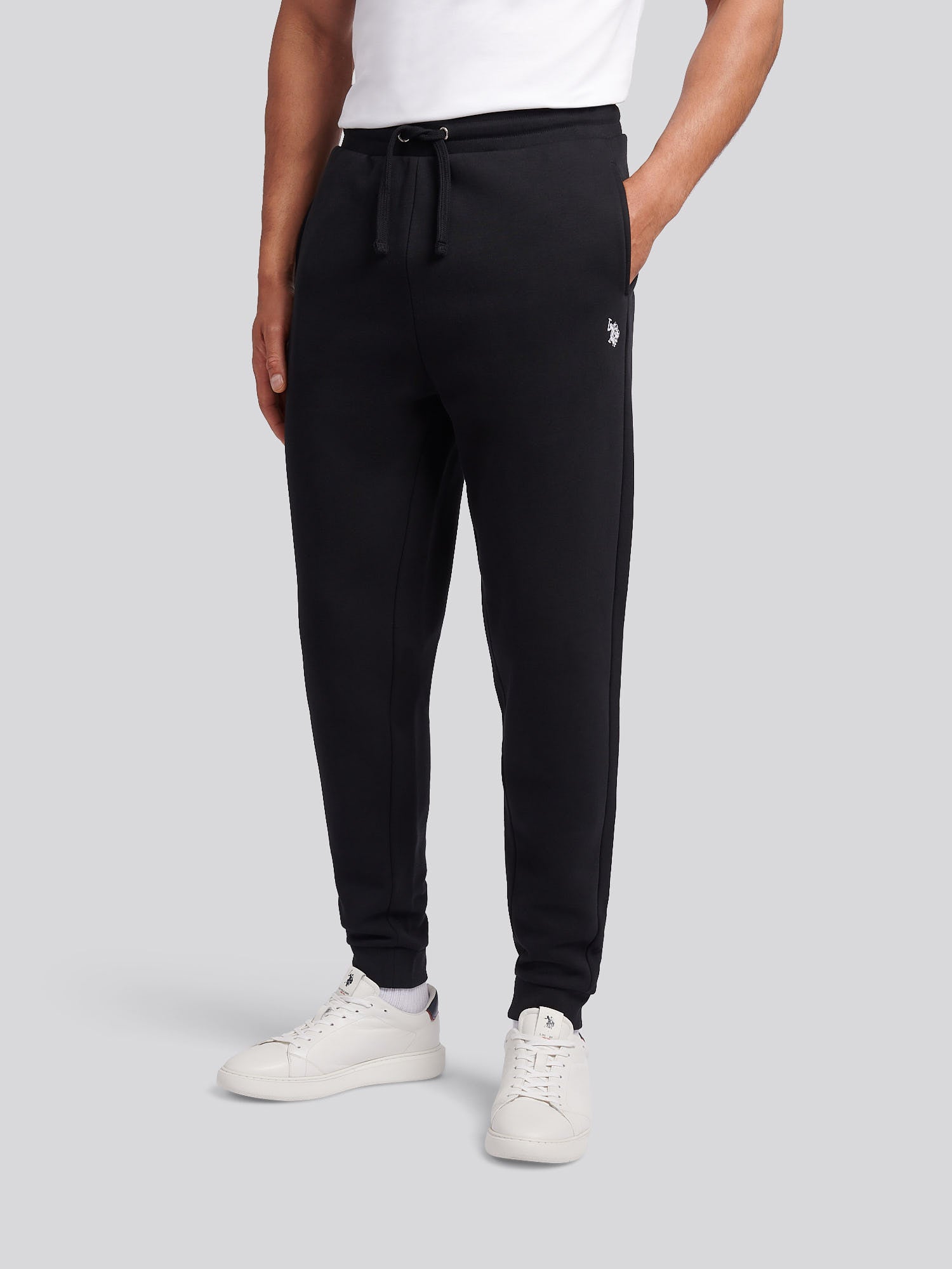 Mens Double Horsemen Jogger in Black Bright White DHM